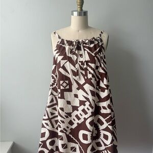 BDG Brown and White Geometric Mini Dress